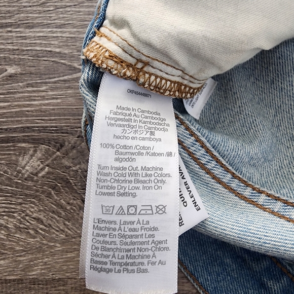 MADEWELL 100% Cotton Relaxed Denim Cutoff Button Fly Light Wash Jean Shorts 23 - Picture 9 of 13